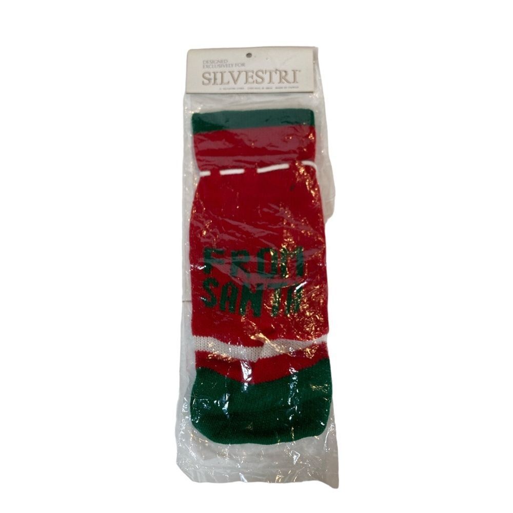 Christmas Knit Sweater Gift Bottle Bag From Santa